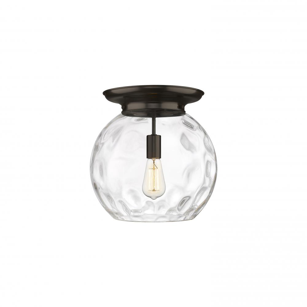 Athens Water Glass - 1 Light - 13 inch - Oil Rubbed Bronze - Flush Mount