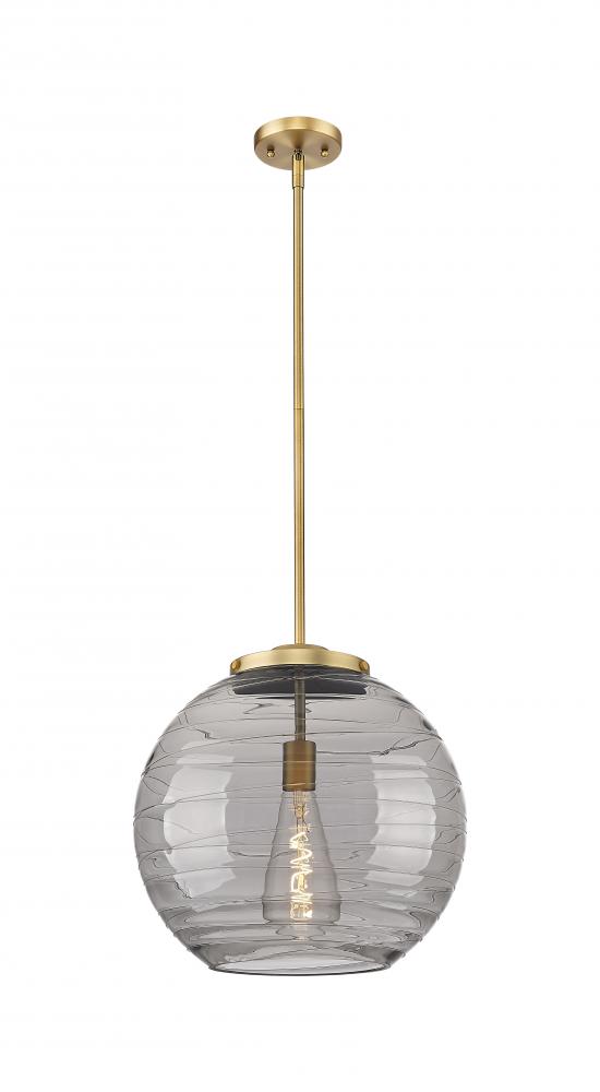 Athens Deco Swirl - 1 Light - 16 inch - Brushed Brass - Stem Hung - Pendant