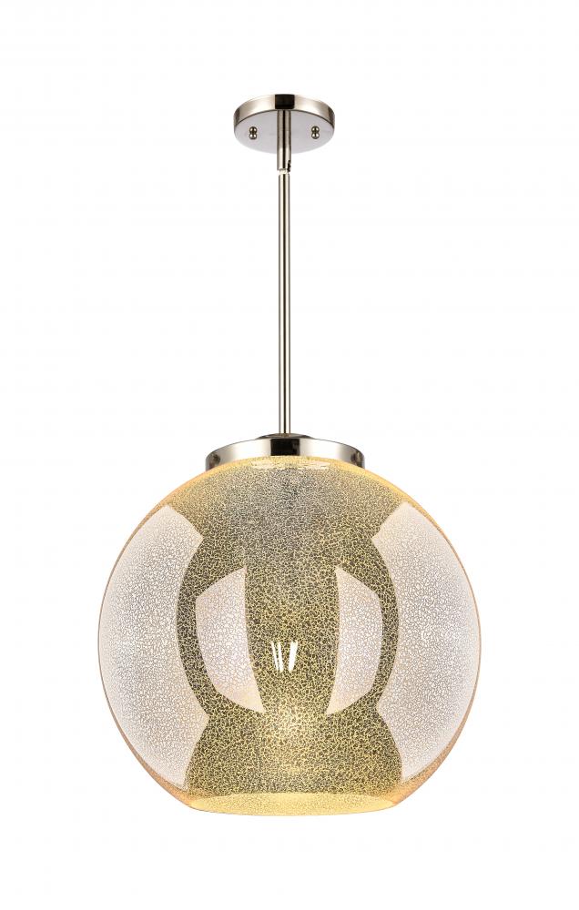 Athens - 1 Light - 16 inch - Polished Nickel - Stem Hung - Pendant