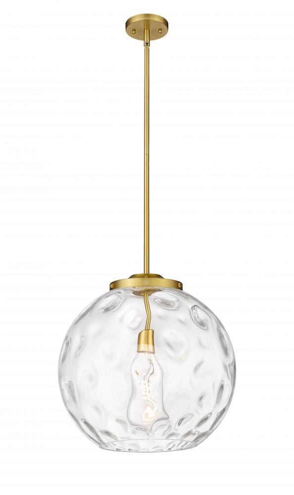 Athens Water Glass - 1 Light - 16 inch - Satin Gold - Stem Hung - Pendant