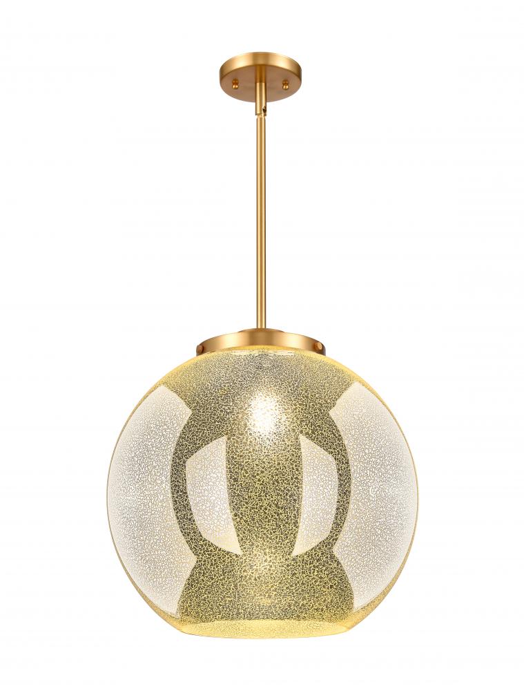 Athens - 1 Light - 16 inch - Satin Gold - Stem Hung - Pendant
