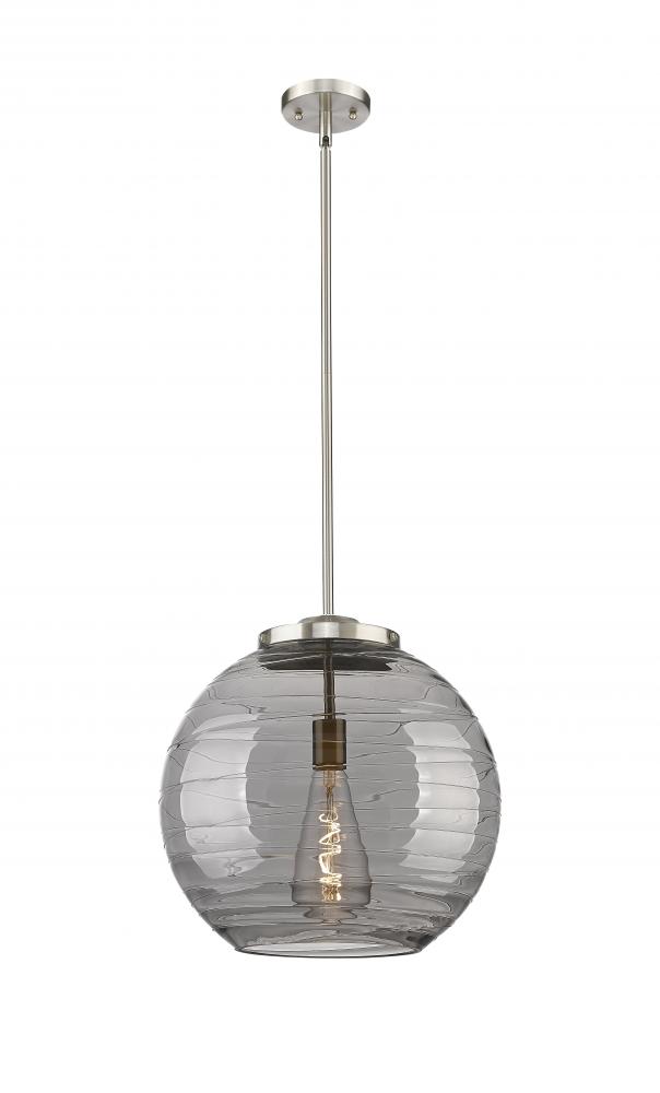 Athens Deco Swirl - 1 Light - 16 inch - Brushed Satin Nickel - Stem Hung - Pendant