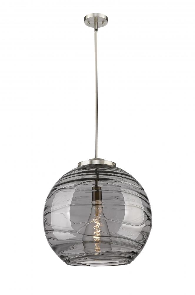 Athens Deco Swirl - 1 Light - 18 inch - Brushed Satin Nickel - Stem Hung - Pendant