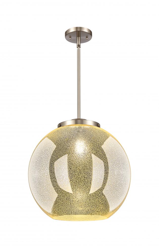 Athens - 1 Light - 16 inch - Brushed Satin Nickel - Stem Hung - Pendant