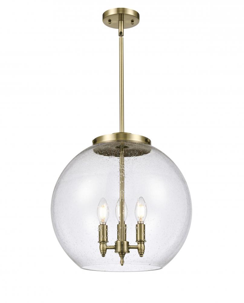 Athens - 3 Light - 16 inch - Antique Brass - Stem hung - Pendant