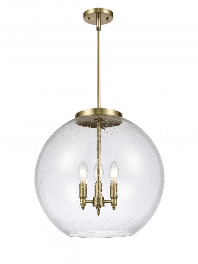 Athens - 3 Light - 18 inch - Antique Brass - Stem hung - Pendant