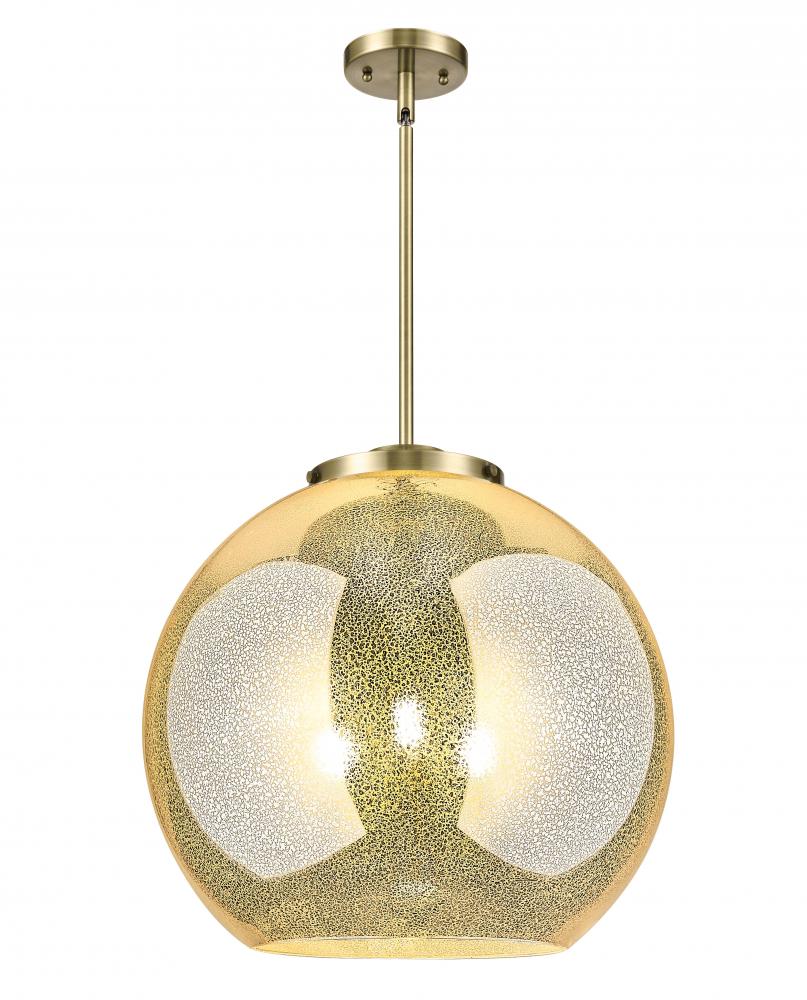 Athens - 3 Light - 18 inch - Antique Brass - Stem hung - Pendant