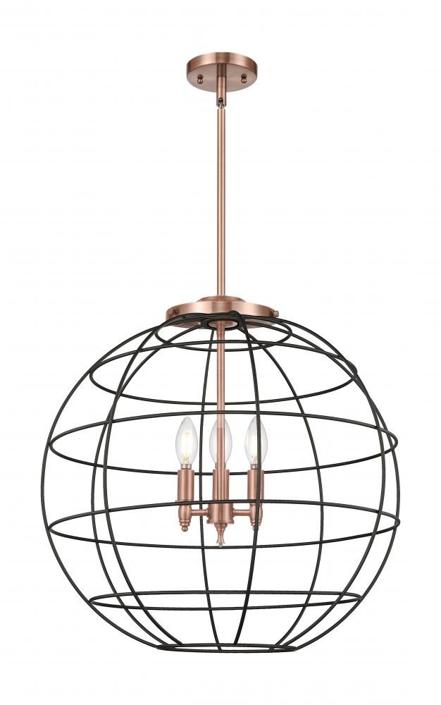 Lake Placid - 3 Light - 22 inch - Antique Copper - Pendant