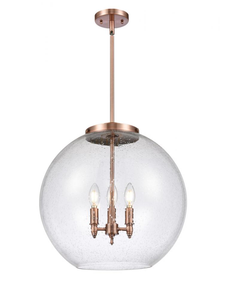 Athens - 3 Light - 18 inch - Antique Copper - Stem hung - Pendant