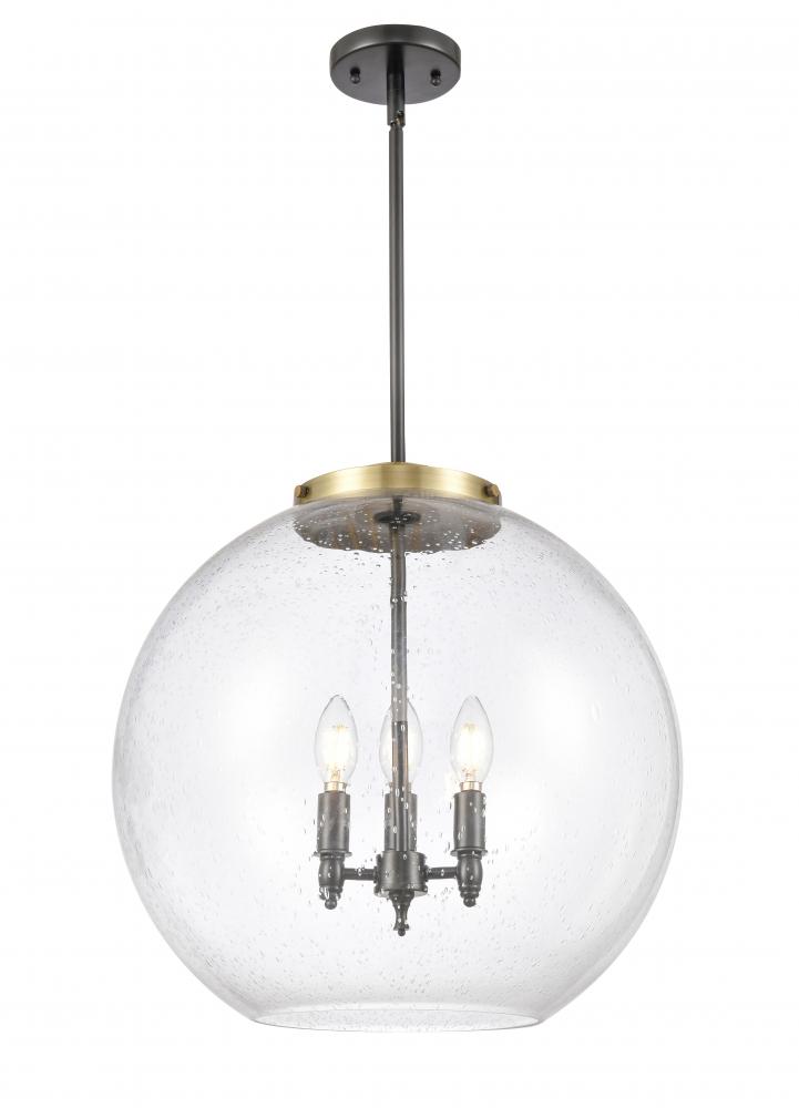 Athens - 3 Light - 18 inch - Black Antique Brass - Stem hung - Pendant