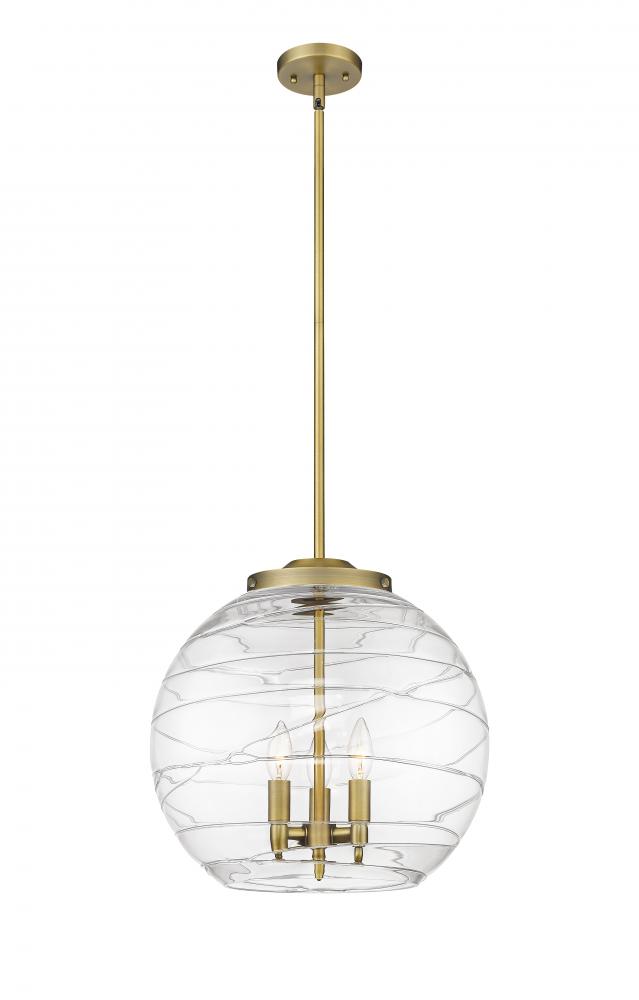 Athens Deco Swirl - 3 Light - 16 inch - Brushed Brass - Stem hung - Pendant
