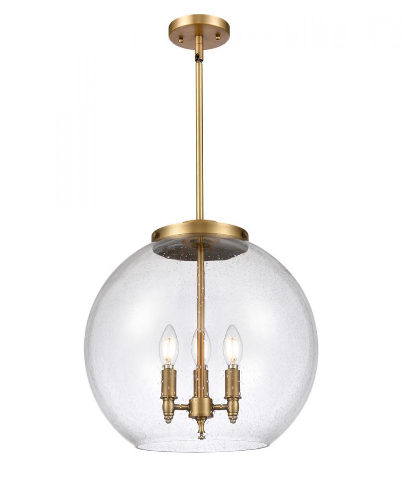 Athens - 3 Light - 16 inch - Brushed Brass - Stem hung - Pendant