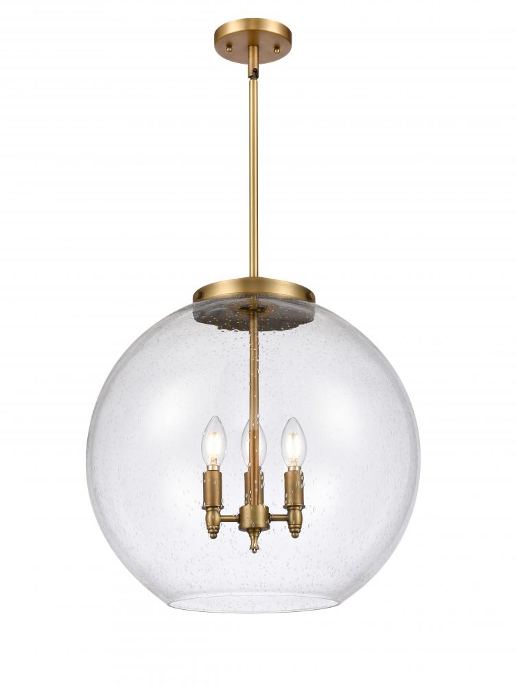 Athens - 3 Light - 18 inch - Brushed Brass - Stem hung - Pendant