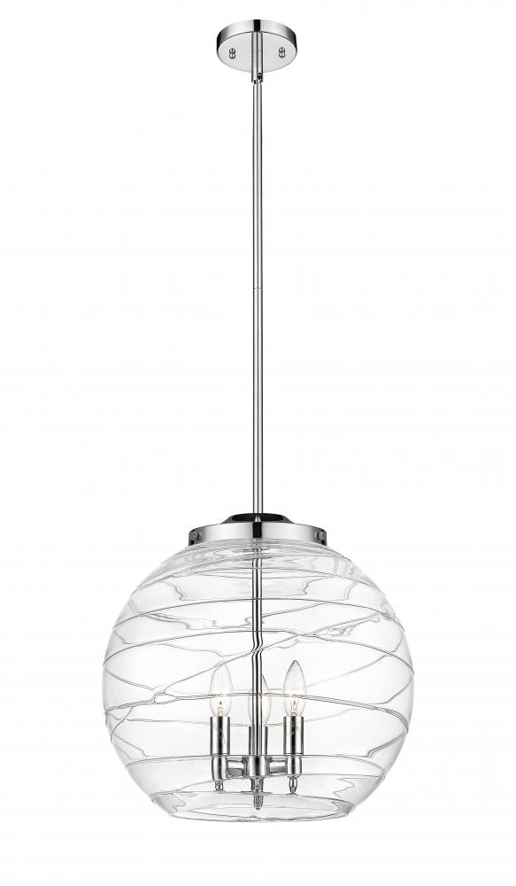 Athens Deco Swirl - 3 Light - 16 inch - Polished Chrome - Stem hung - Pendant