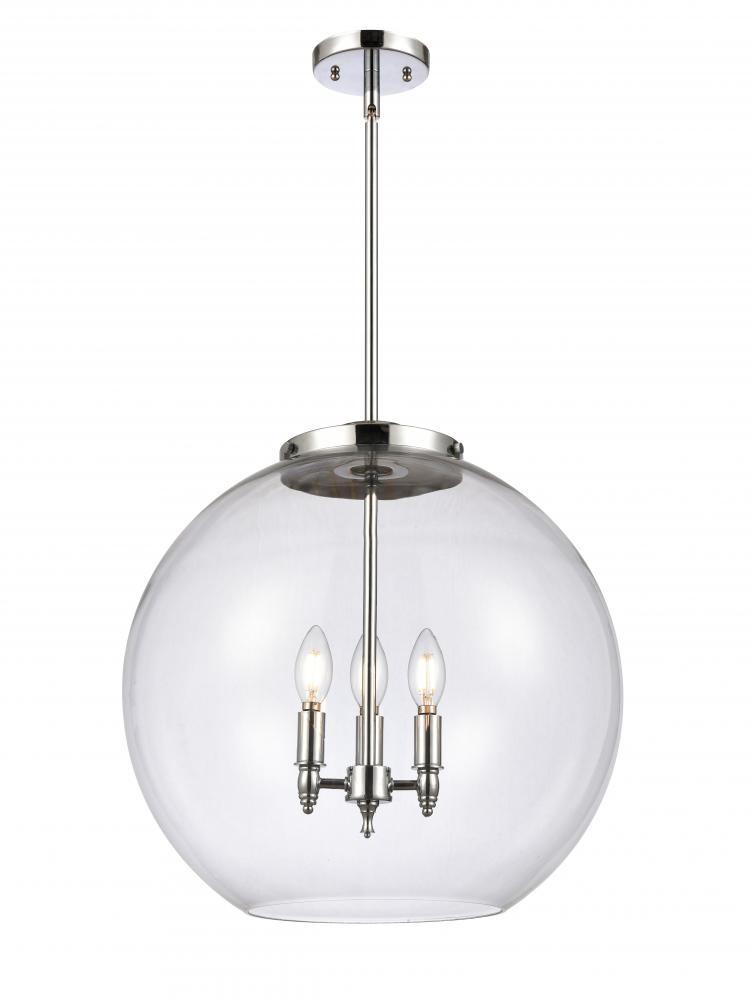 Athens - 3 Light - 18 inch - Polished Chrome - Stem hung - Pendant