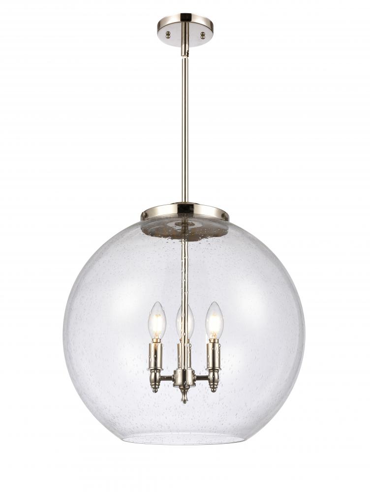 Athens - 3 Light - 18 inch - Polished Nickel - Stem hung - Pendant