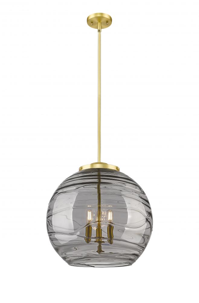 Athens Deco Swirl - 3 Light - 18 inch - Satin Gold - Stem hung - Pendant