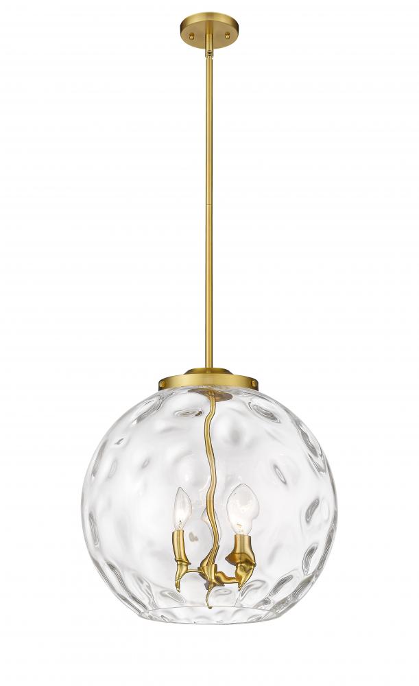Athens Water Glass - 3 Light - 16 inch - Satin Gold - Stem hung - Pendant