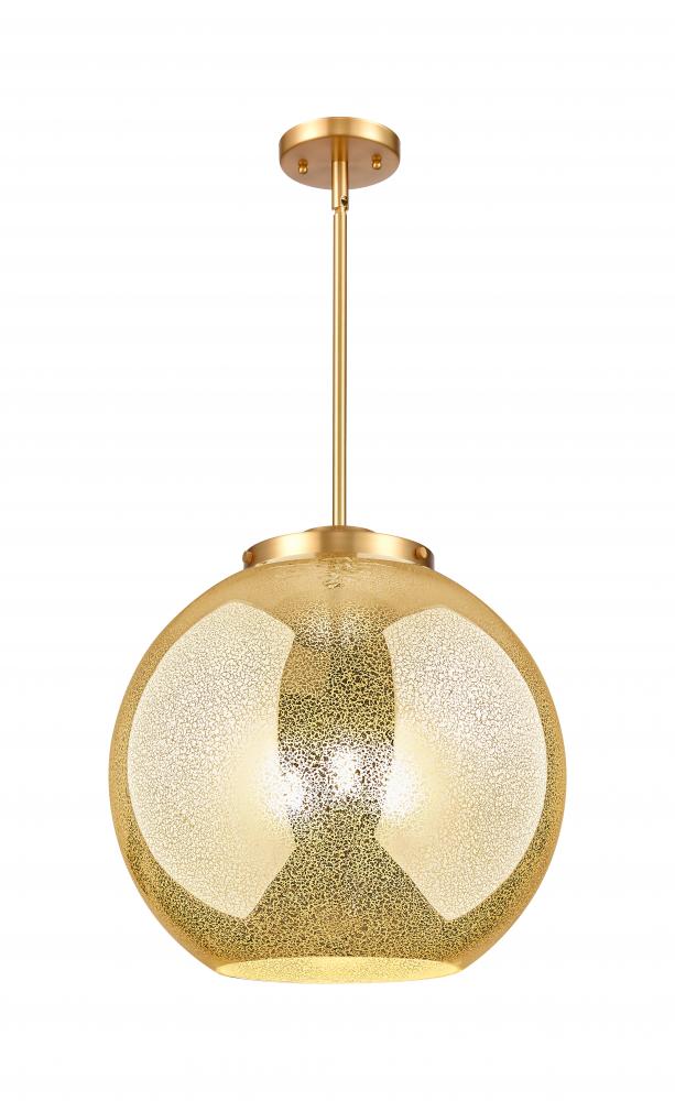 Athens - 3 Light - 16 inch - Satin Gold - Stem hung - Pendant