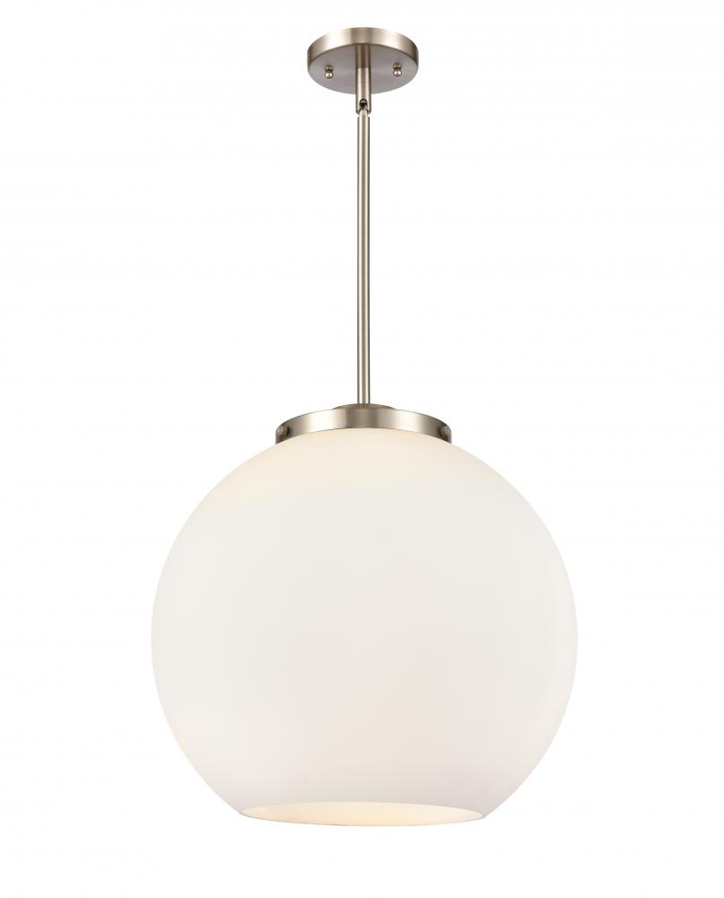Athens - 3 Light - 16 inch - Brushed Satin Nickel - Stem hung - Pendant