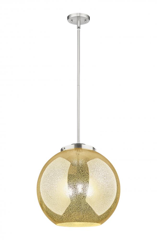Athens - 3 Light - 16 inch - Brushed Satin Nickel - Stem hung - Pendant