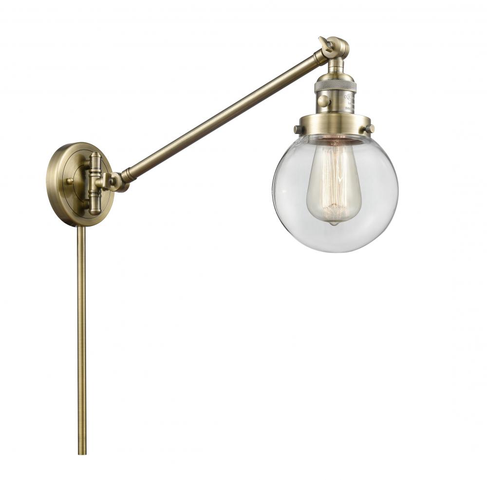 Beacon - 1 Light - 6 inch - Antique Brass -Adjustable Swing Arm