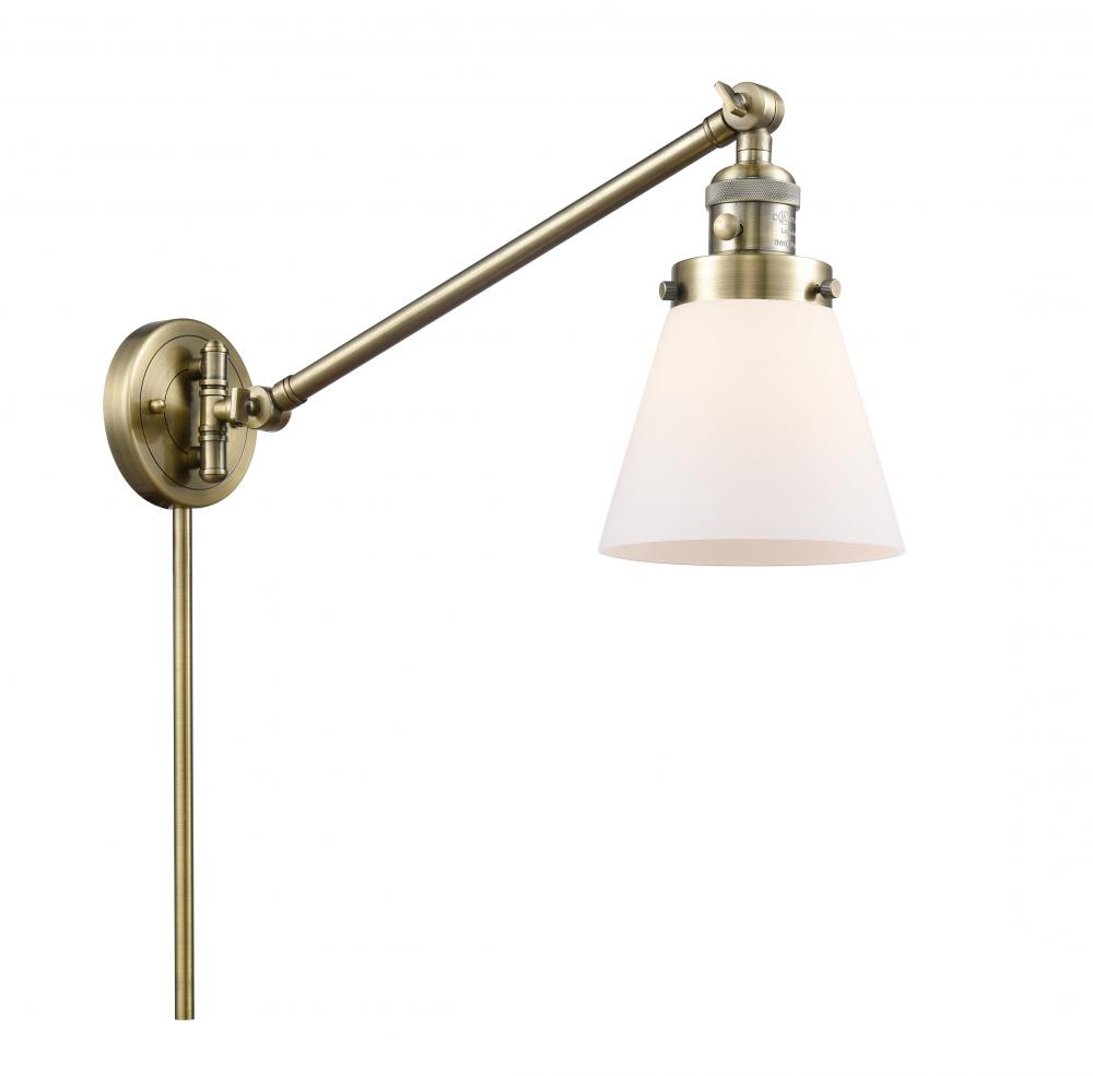 Cone - 1 Light - 8 inch - Antique Brass -Adjustable Swing Arm