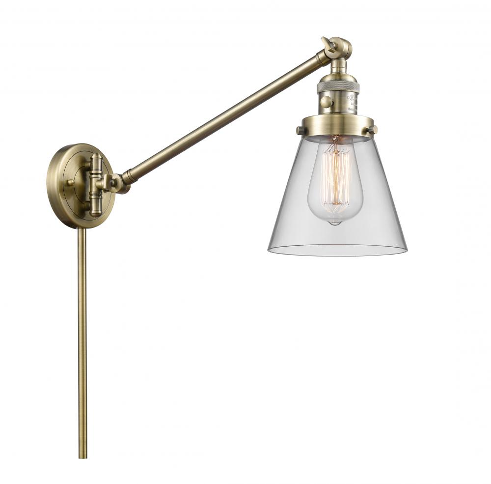 Cone - 1 Light - 8 inch - Antique Brass -Adjustable Swing Arm