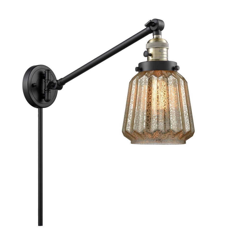Chatham - 1 Light - 8 inch - Black Antique Brass -Adjustable Swing Arm