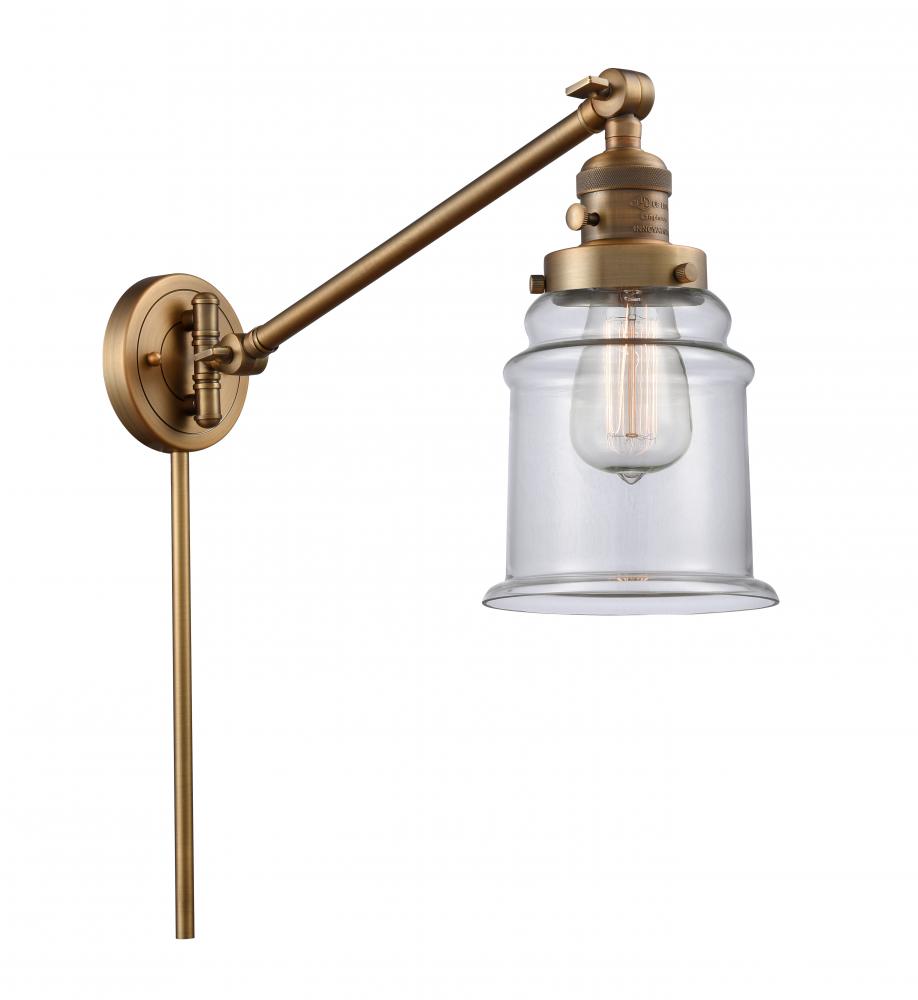 Canton - 1 Light - 8 inch - Brushed Brass -Adjustable Swing Arm
