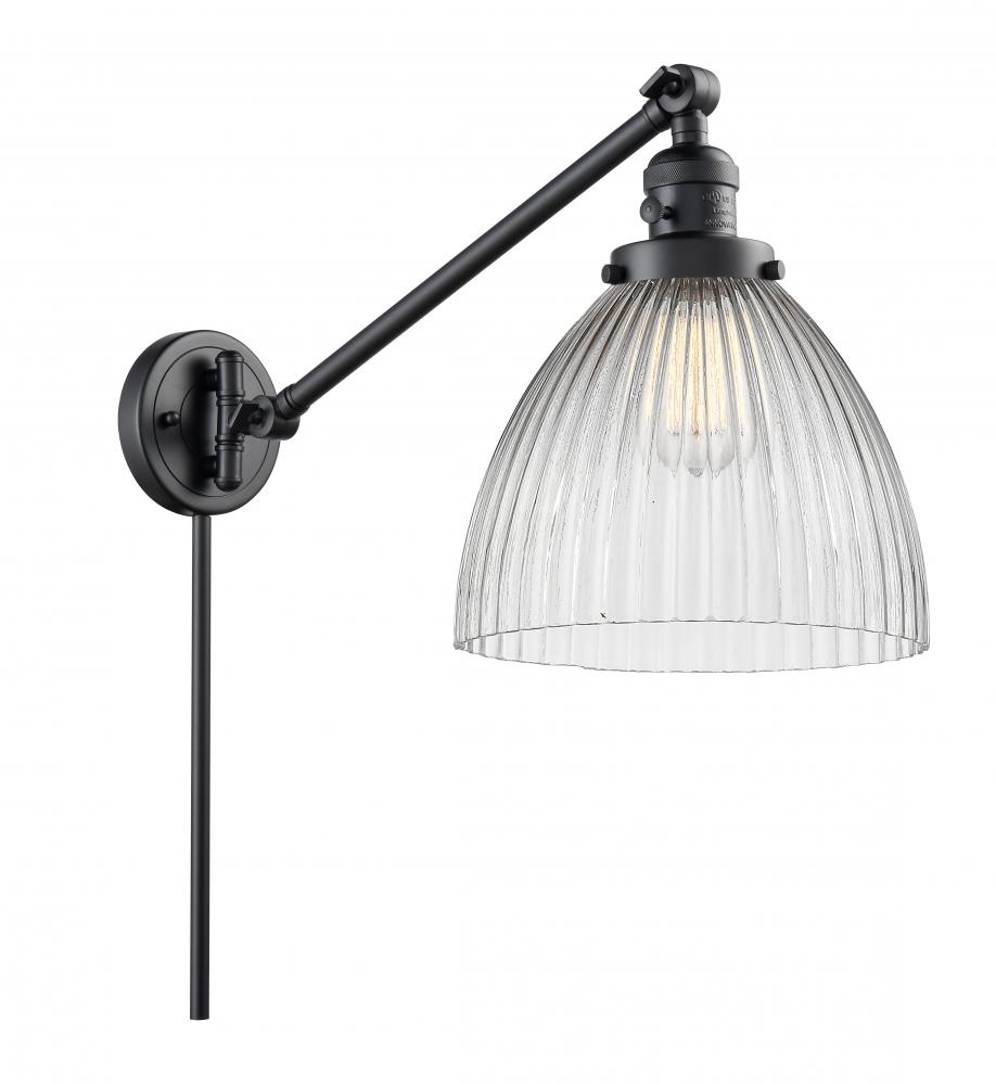 Seneca Falls - 1 Light - 10 inch - Matte Black -Adjustable Swing Arm