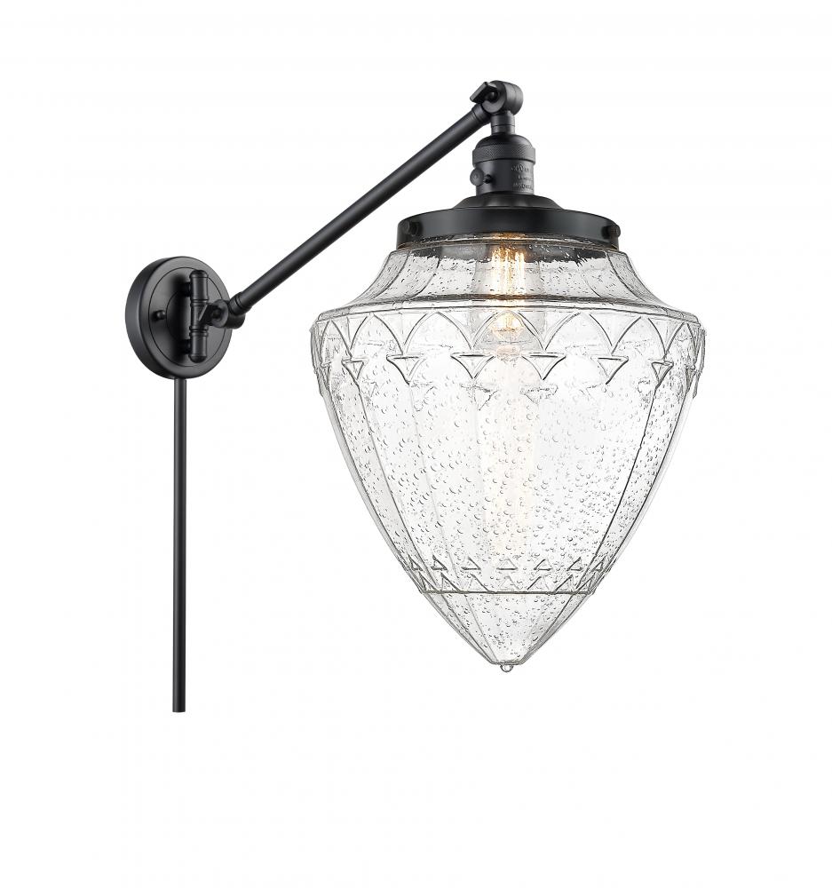 Bullet - 1 Light - 12 inch - Matte Black -Adjustable Swing Arm