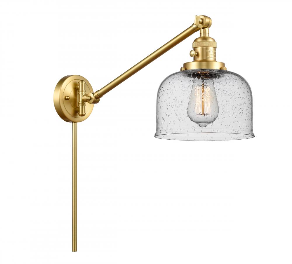 Bell - 1 Light - 8 inch - Satin Gold -Adjustable Swing Arm
