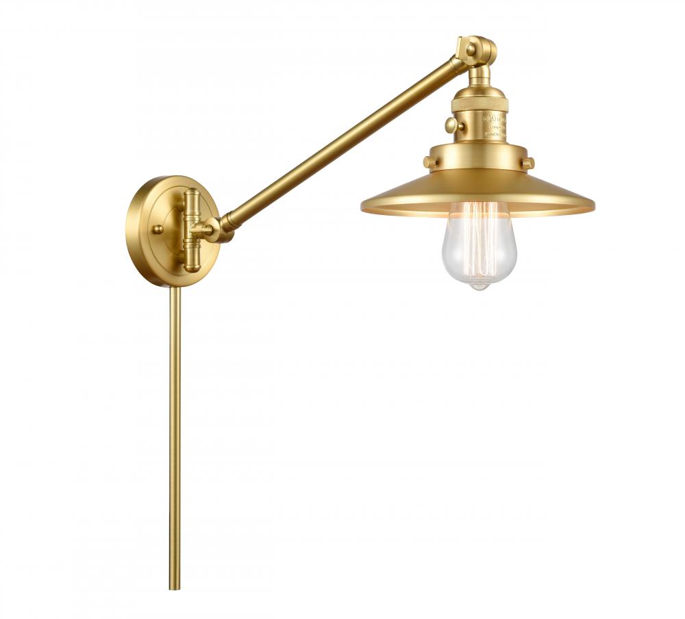 Railroad - 1 Light - 8 inch - Satin Gold -Adjustable Swing Arm