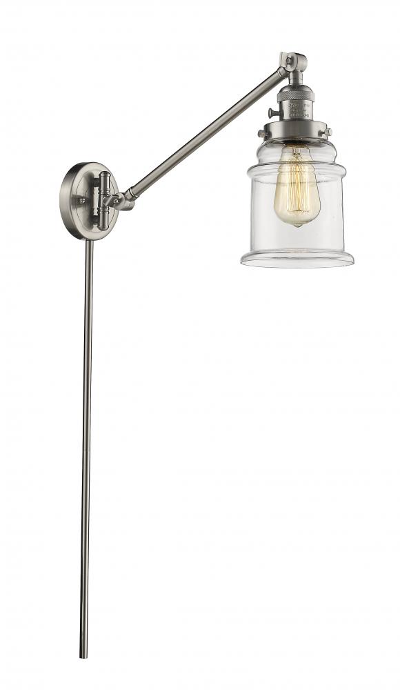 Canton - 1 Light - 8 inch - Brushed Satin Nickel -Adjustable Swing Arm