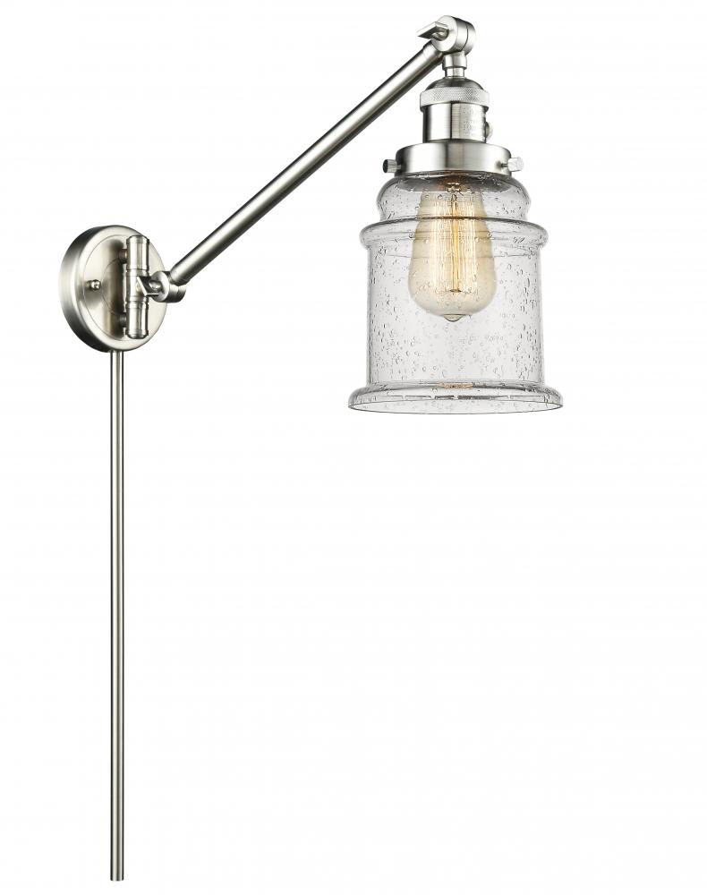 Canton - 1 Light - 8 inch - Brushed Satin Nickel -Adjustable Swing Arm