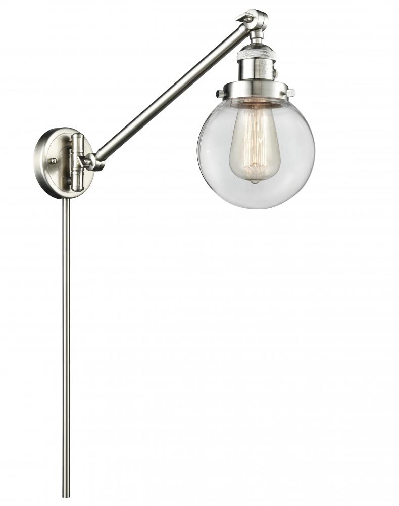 Beacon - 1 Light - 6 inch - Brushed Satin Nickel -Adjustable Swing Arm