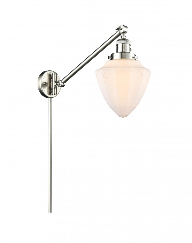 Bullet - 1 Light - 7 inch - Brushed Satin Nickel -Adjustable Swing Arm