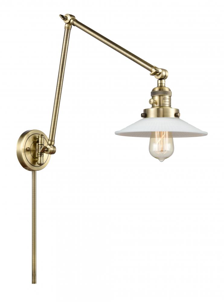 Halophane - 1 Light - 9 inch - Antique Brass -Adjustable Swing Arm