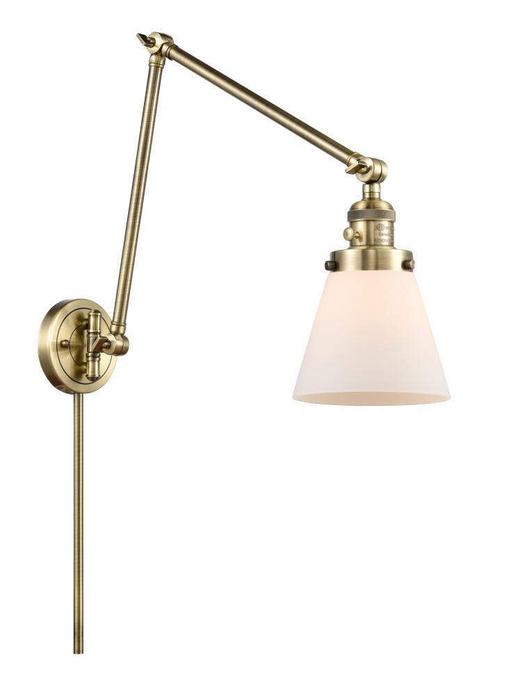 Cone - 1 Light - 8 inch - Antique Brass -Adjustable Swing Arm