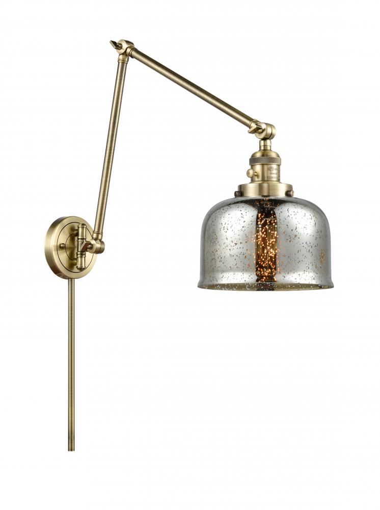 Bell - 1 Light - 8 inch - Antique Brass -Adjustable Swing Arm