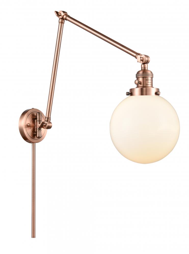 Beacon - 1 Light - 8 inch - Antique Copper -Adjustable Swing Arm