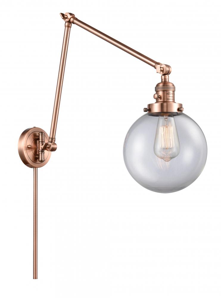 Beacon - 1 Light - 8 inch - Antique Copper -Adjustable Swing Arm