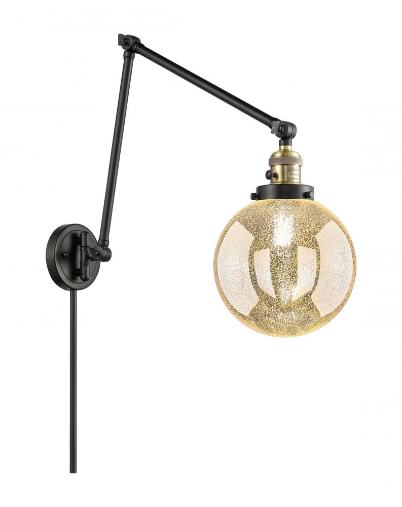 Beacon - 1 Light - 8 inch - Black Antique Brass -Adjustable Swing Arm