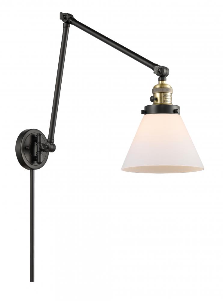Cone - 1 Light - 8 inch - Black Antique Brass -Adjustable Swing Arm