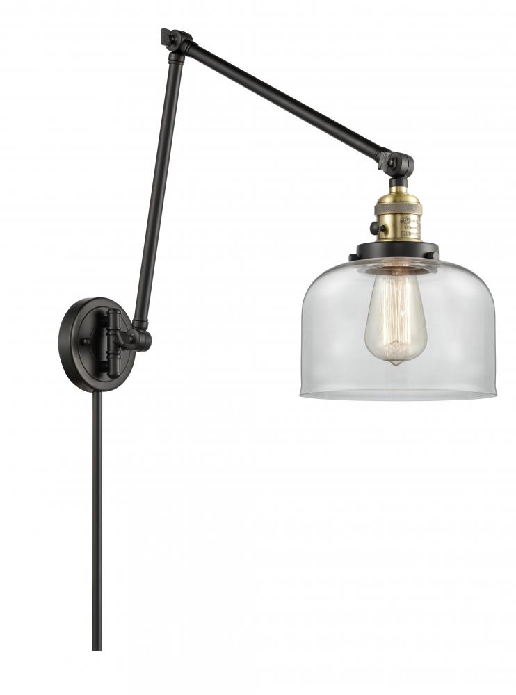 Bell - 1 Light - 8 inch - Black Antique Brass -Adjustable Swing Arm