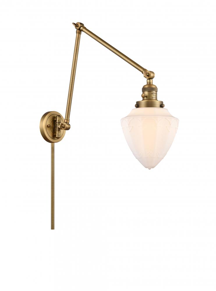 Bullet - 1 Light - 7 inch - Brushed Brass -Adjustable Swing Arm