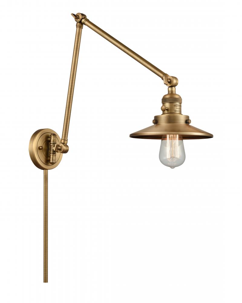 Railroad - 1 Light - 8 inch - Brushed Brass -Adjustable Swing Arm