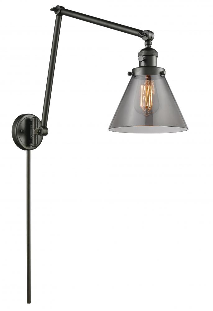 Cone - 1 Light - 8 inch - Oil Rubbed Bronze -Adjustable Swing Arm