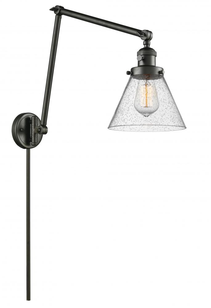 Cone - 1 Light - 8 inch - Oil Rubbed Bronze -Adjustable Swing Arm